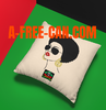 HOME DECOR, Pillow: "AFRO HAIR 1" by A-FREE-CAN.COM