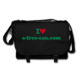 SAC à bandoulière: "I LOVE A-FREE-CAN.COM"