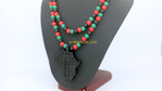 BIJOUX, Pendentif perles en bois: KAMA RBG (Couleurs panafricaines)