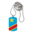 BIJOUX, collier médaillon rectangle: "DRAPEAU CONGO KINSHASA FLAG, v2"