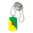 BIJOUX, pendentif avec médaillon rectangle: "DRAPEAU GUYANE"