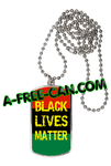 "BLACK LIVES MATTER, v1 rbg" by A-FREE-CAN.COM - (JEWELRY, pendant with rectangle medal)