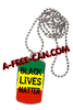 BIJOUX, pendentif avec médaille rectangle: "BLACK LIVES MATTER, v1 rvj" by A-FREE-CAN.COM