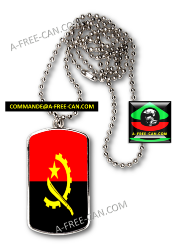 JEWELRY, pendant with cr rectangle medal: "ANGOLA FLAG, rmcr1" by A-FREE-CAN.COM