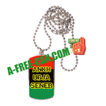 "ANKH UDJA SENEB RBG" by A-FREE-CAN.COM - (BIJOUX, Pendentif avec médaille rectangle curvy)
