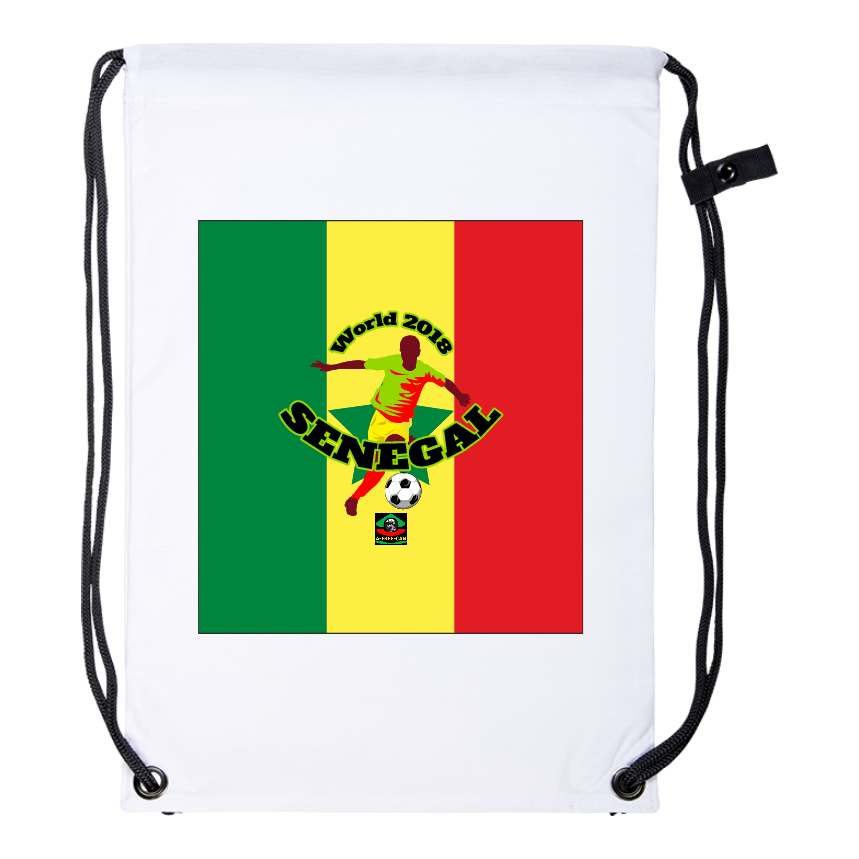Drawstring Backpack: "WORLD 2018 SENEGAL" by A-FREE-CAN.COM