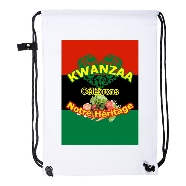 Drawstring Backpack: "KWANZAA CELEBRONS NOTRE HERITAGE (rbg v1)" by A-FREE-CAN.COM