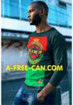 "POWERFUL KING IN THE WORLD vR3K" by A-FREE-CAN.COM - (Raglan T-Shirt for Men)