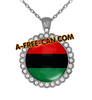 "DRAPEAU PANAFRICAIN vSLXS" by A-FREE-CAN.COM - (BIJOUX, Collier CABOCHON Rond)