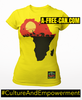 "AFRICA SUN" by A-FREE-CAN.COM - (T-SHIRT pour Femmes)